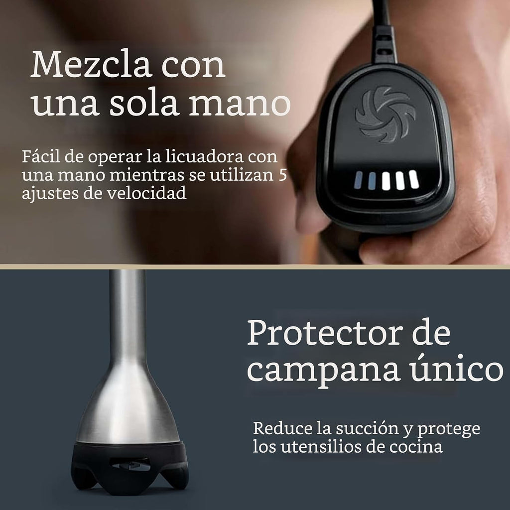 Vitamix Licuadora de inmersión de 5 velocidades, motor de 625 vatios, acero