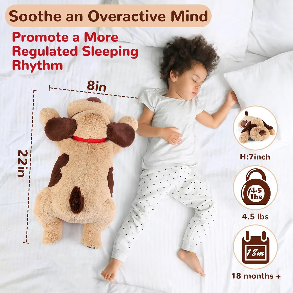 meowtastic Peluche con Peso para Perro, Almohada Plush para Niños