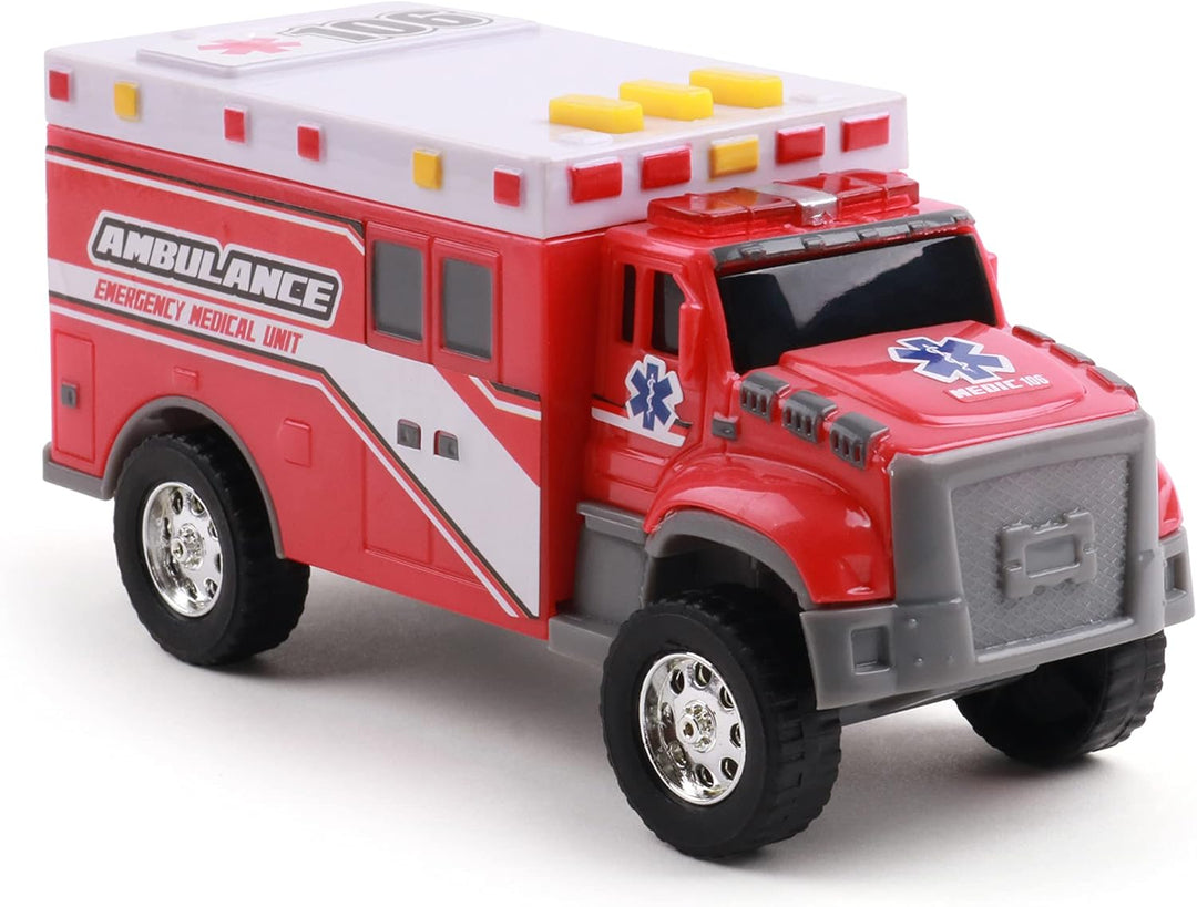 Mighty Fleet Toughest Minis - Juguete de ambulancia de