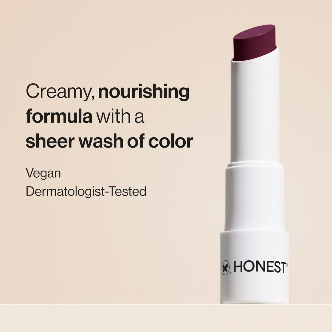 Honest Beauty Bálsamo labial hidratante vegano tintado, paquete de...