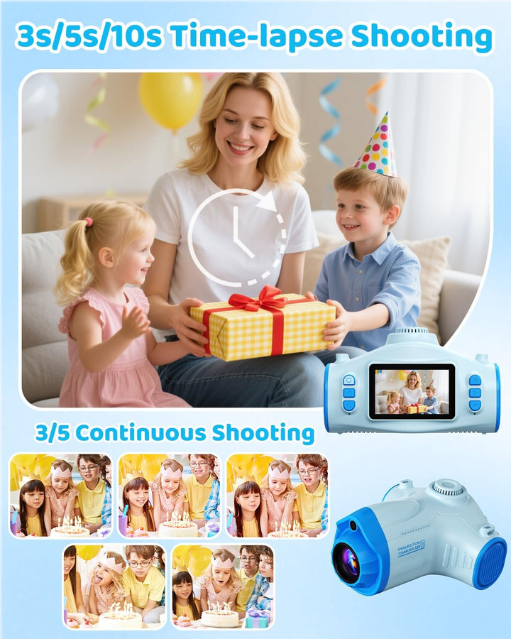 Cámara para niños con proyector, videocámara de video digital 1080P...