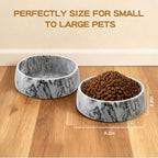 SAMAH Cuenco de mármol gris oscuro para perros, antideslizante y sin vuelcos, plato de piedra grande con peso, cuenco de agua de mármol natural para perros, fácil de limpiar, regalos para amantes de