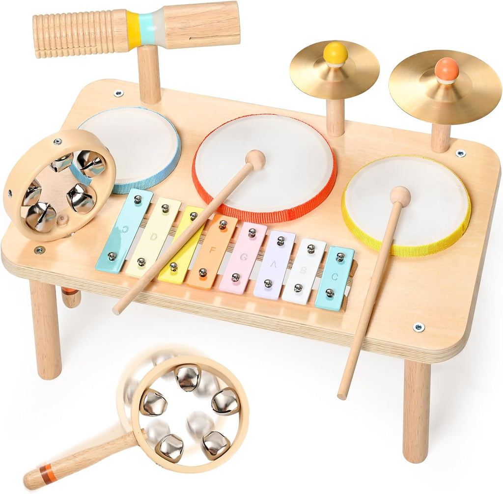 Set de batería para niños, Juguetes Montessori 9 en 1