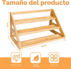 Estante para especias, organizador de especias, 3 niveles, de bambú, solución para almacenamiento de especias en cocinas, encimeras, salas de almacenamiento y otros lugares