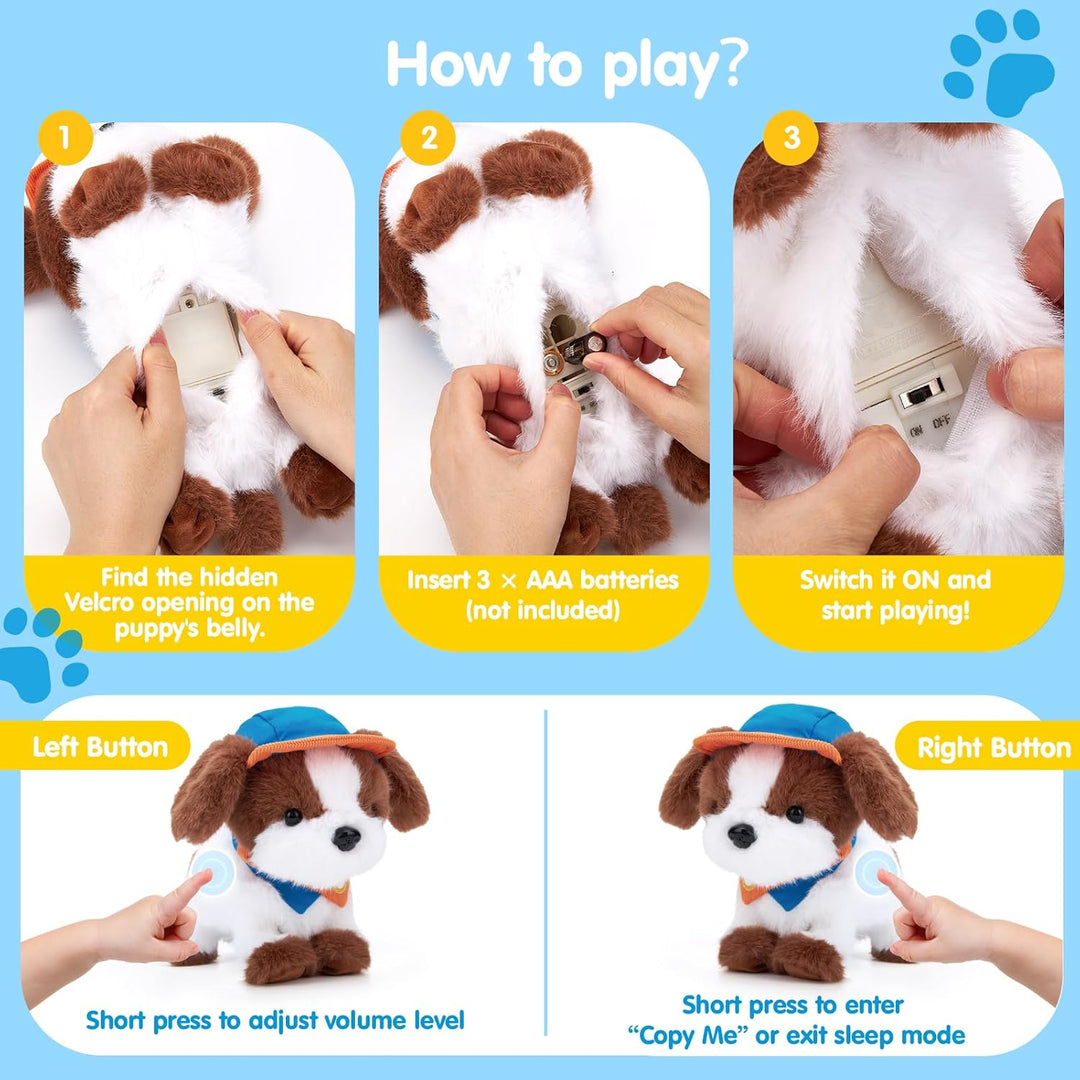 hahaland - Juguete de peluche interactivo realista de