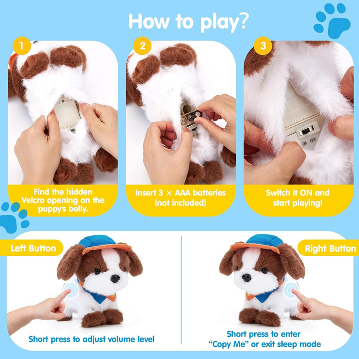 hahaland - Juguete de peluche interactivo realista de