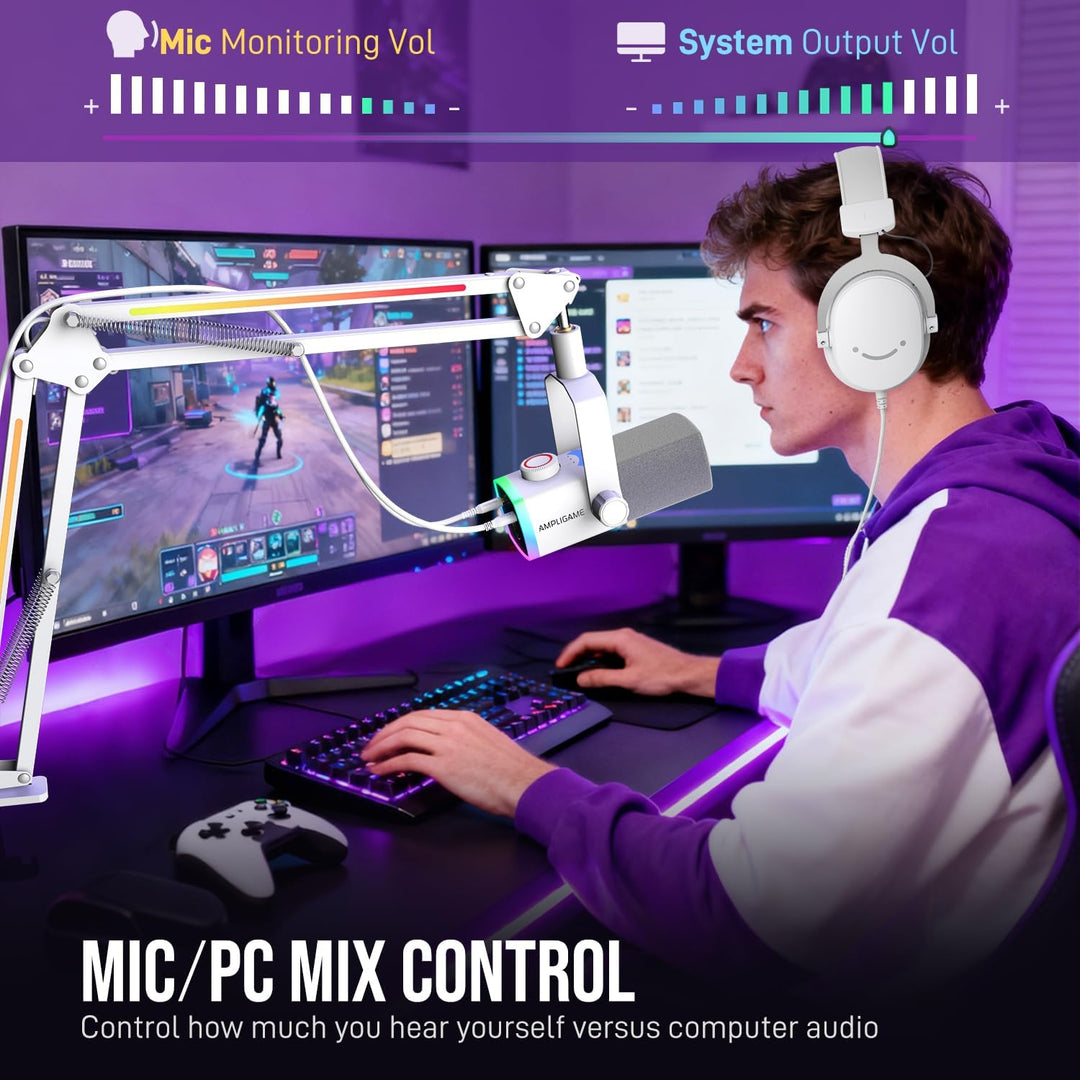Kit de micrófono de transmisión FIFINE para juegos, micrófono dinám...