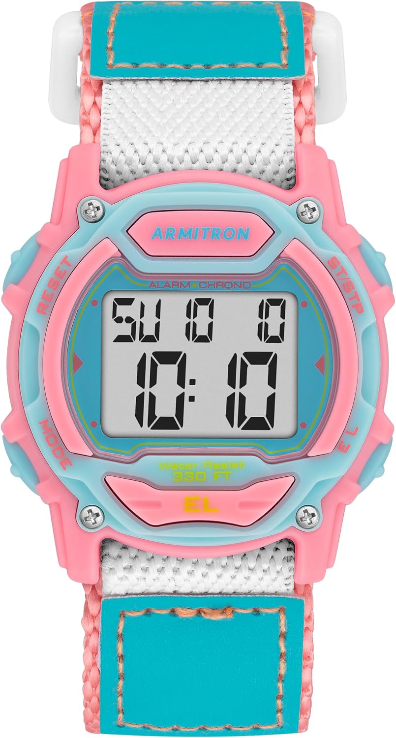 Armitron Reloj deportivo unisex con cronógrafo digital con correa de nailon, 45-7004