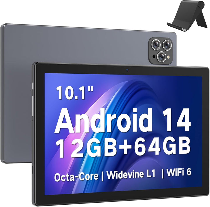 FIEKVE Tableta Android 14 de 10.1 pulgadas para adultos, Octa-Core,...