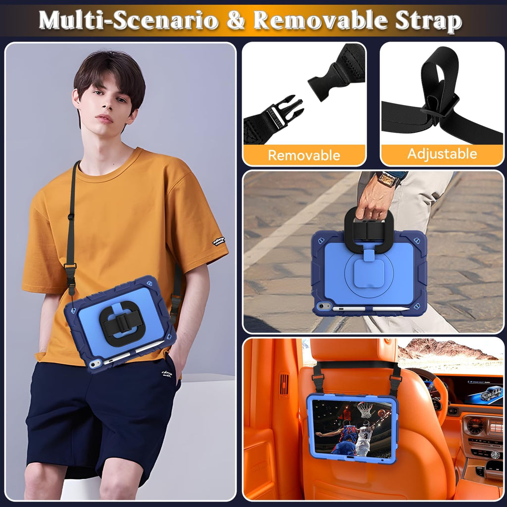 Funda para iPad A16 de 11ª/10ª generación de 11"/10.9", a prueba de golpes