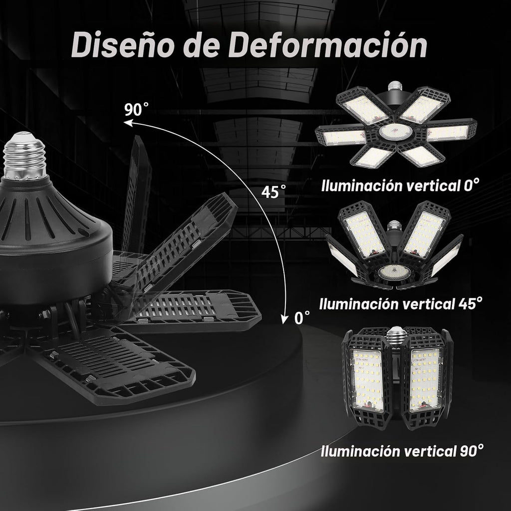 Paquete de 2 luces de garaje, luces de techo LED de 20000LM 6500K