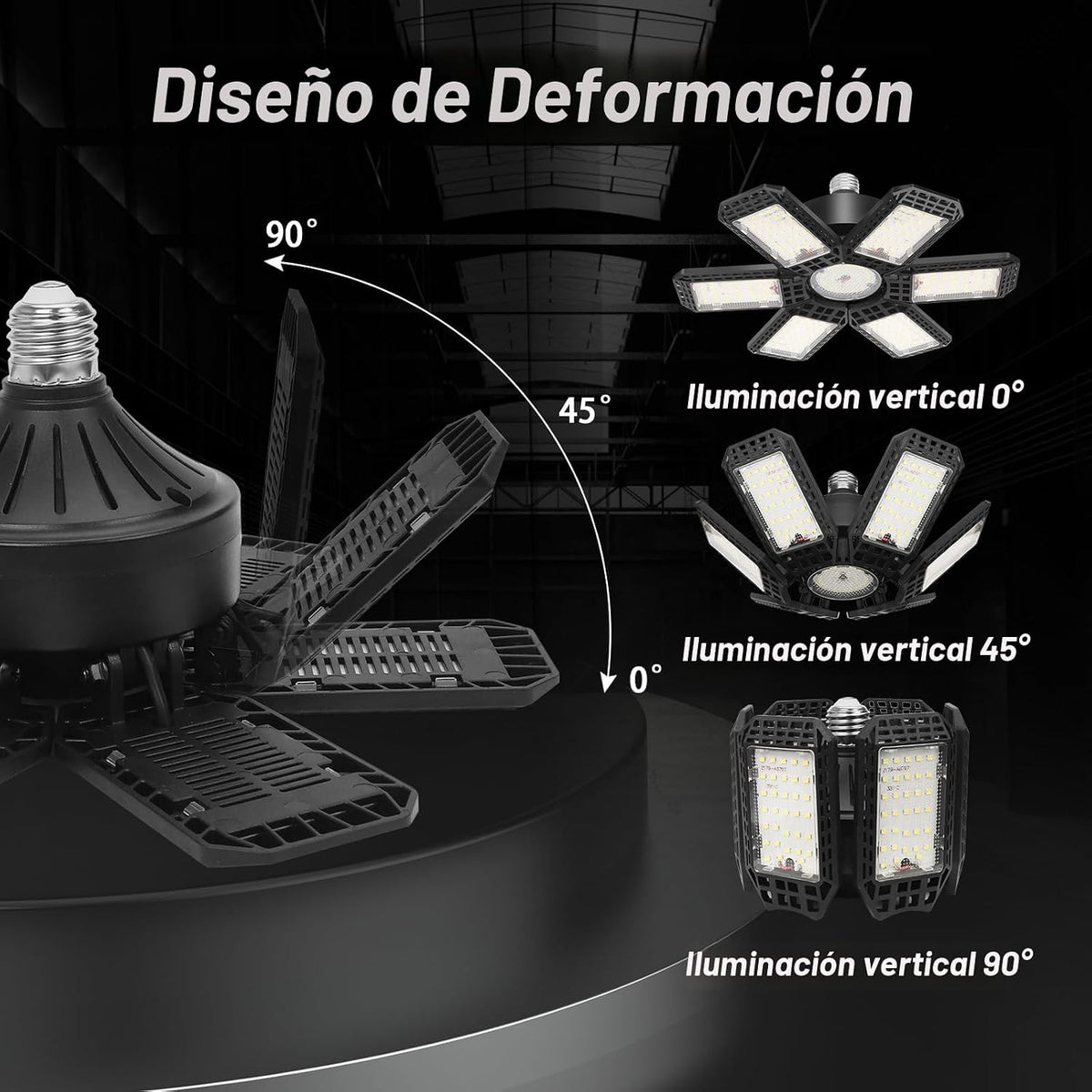 Paquete de 2 luces de garaje, luces de techo LED de 20000LM 6500K