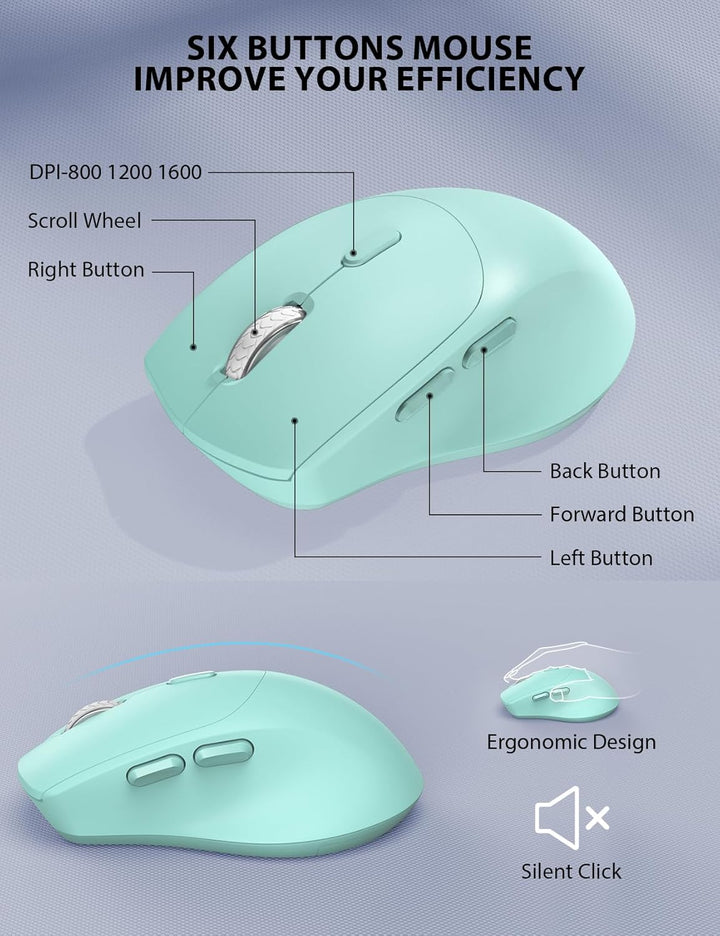 Combo de teclado y mouse inalámbricos, teclado ergonómico de tamaño...