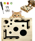 Rascador de uñas para gatos, caja de enriquecimiento de rompecabezas de arañazos para gatos con papel de lija en el interior para el cuidado de las garras de gato, uñas de corte sin estrés