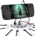 Estación de acoplamiento para Steam Deck y ROG Ally - Base de cubierta de corriente 10 en 1 con HDMI 2.0 4K a 60Hz, Ethernet Gigabit de 1000 Mbps, SD/TF, audio de 0.138 in y USB-C PD de 100 W para carga de velocidad