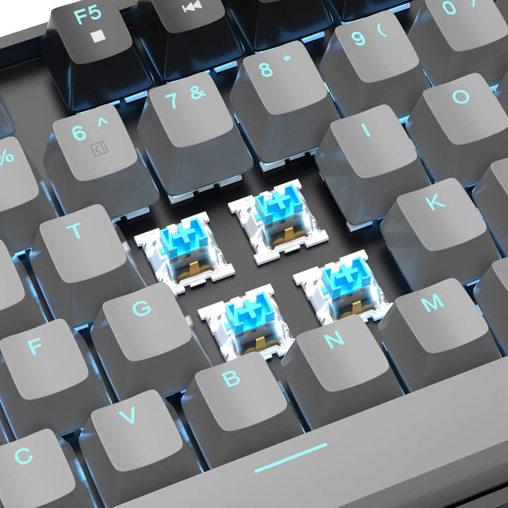 MageGee Teclado mecánico 75% para juegos, interruptor azul, retroil...