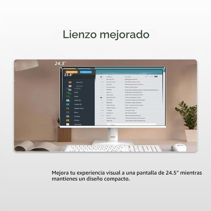 MSI PRO MP251W E2 - Monitor de oficina para juegos IPS 1920 x 1080...