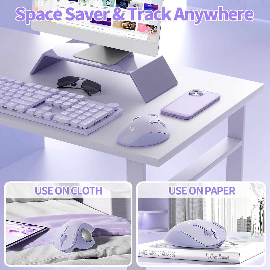 seenda Ratón de Trackball inalámbrico, mouse ergonómico Bluetooth R...
