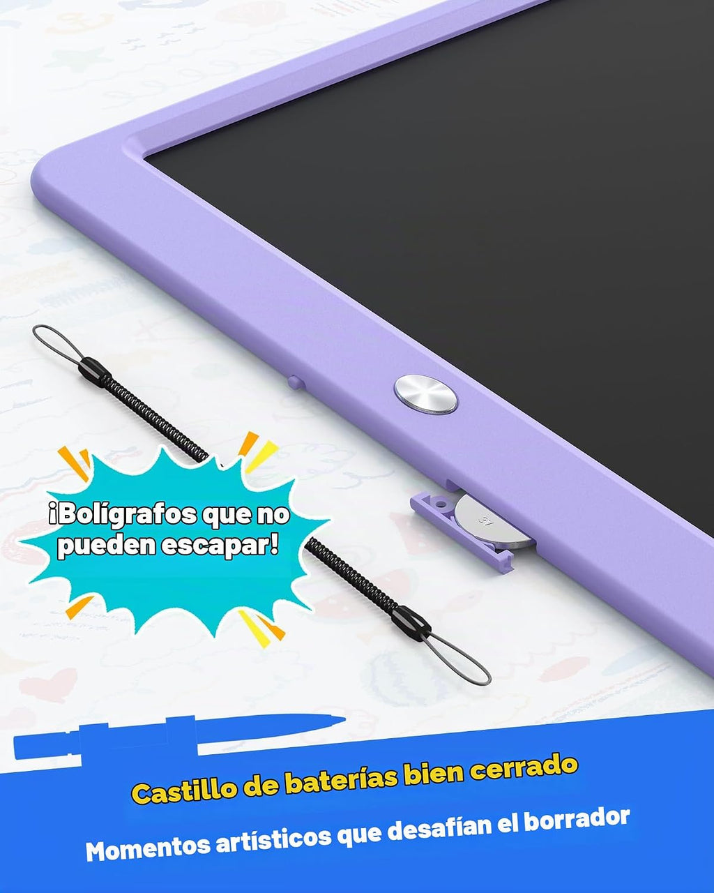 Tableta de escritura LCD de 12 pulgadas para niños, bloc de dibujo para colorear, tablero de garabatos sin desorden, juguetes de viaje en avión para niños y niños pequeños, esenciales para