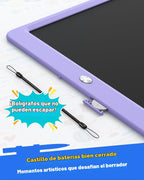 Tableta de escritura LCD de 12 pulgadas para niños, bloc de dibujo para colorear, tablero de garabatos sin desorden, juguetes de viaje en avión para niños y niños pequeños, esenciales para