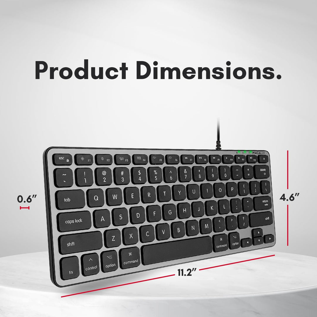 Macally - Teclado con cable retroiluminado para Mac, compatible con...