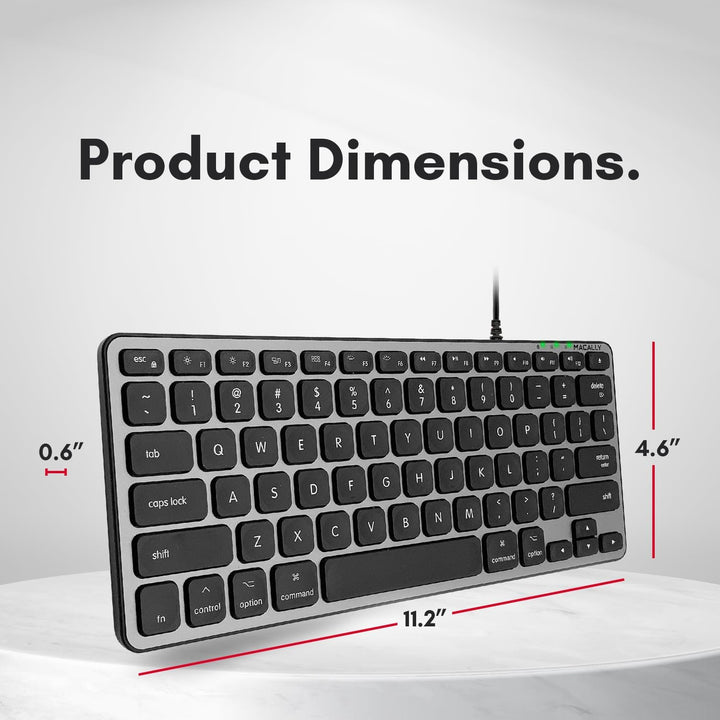 Macally - Teclado con cable retroiluminado para Mac, compatible con...