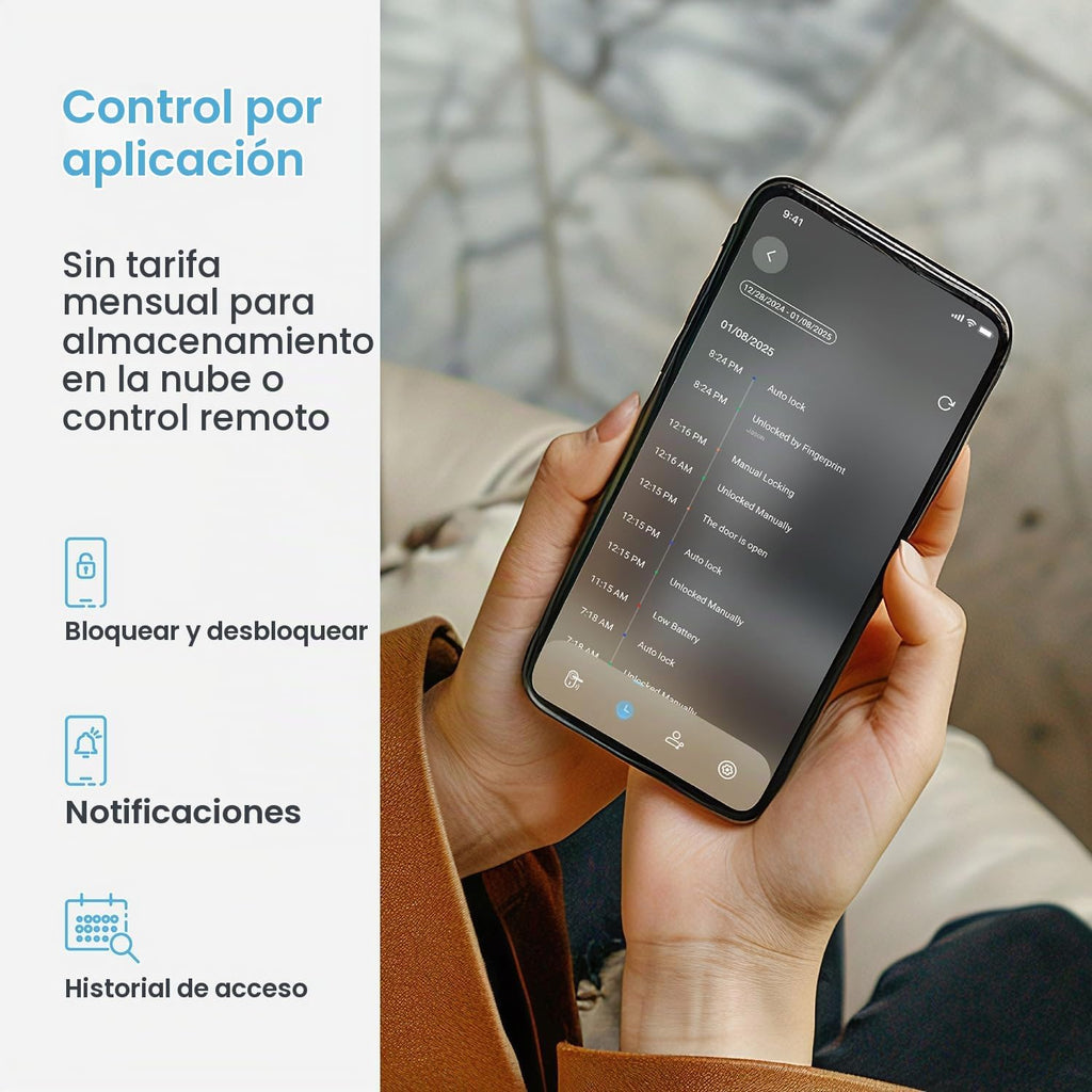Lockly Cerradura de cerrojo inteligente Secure Pro con concentrador WiFi