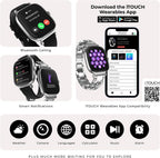 iTouch Belle - Reloj inteligente para mujer, pantalla AMOLED de 1.75 pulgadas, rastreador de actividad física con llamadas Bluetooth, frecuencia cardíaca y seguimiento del sueño, más de 60 modos deportivos, reloj inteligente impermeable IP68 para Android