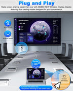 Miracast - Adaptador de pantalla HDMI inalámbrico, dongle de espejo de pantalla HD, 2.4G y 5G C, compatible con iOS, Android, Windows, Mac a HDTV/monitor/proyector