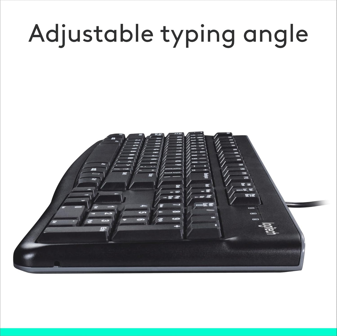 K120 teclado ergonómico de escritorio con cable USB negro
