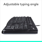 K120 teclado ergonómico de escritorio con cable USB negro