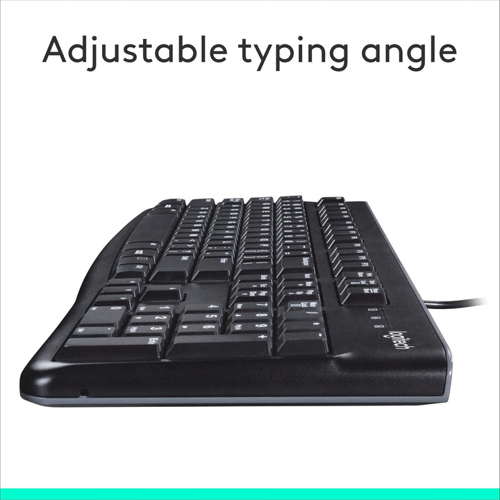 K120 teclado ergonómico de escritorio con cable USB negro