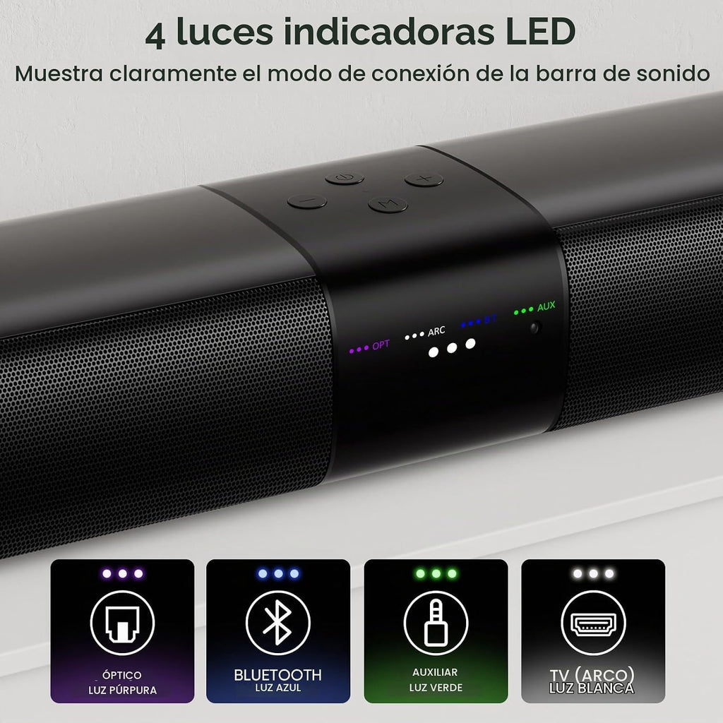 Barra de sonido para Smart TV, 2 en 1 desmontable, sonido