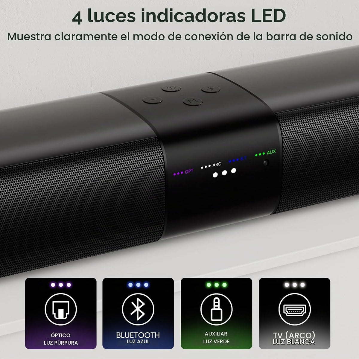 Barra de sonido para Smart TV, 2 en 1 desmontable, sonido