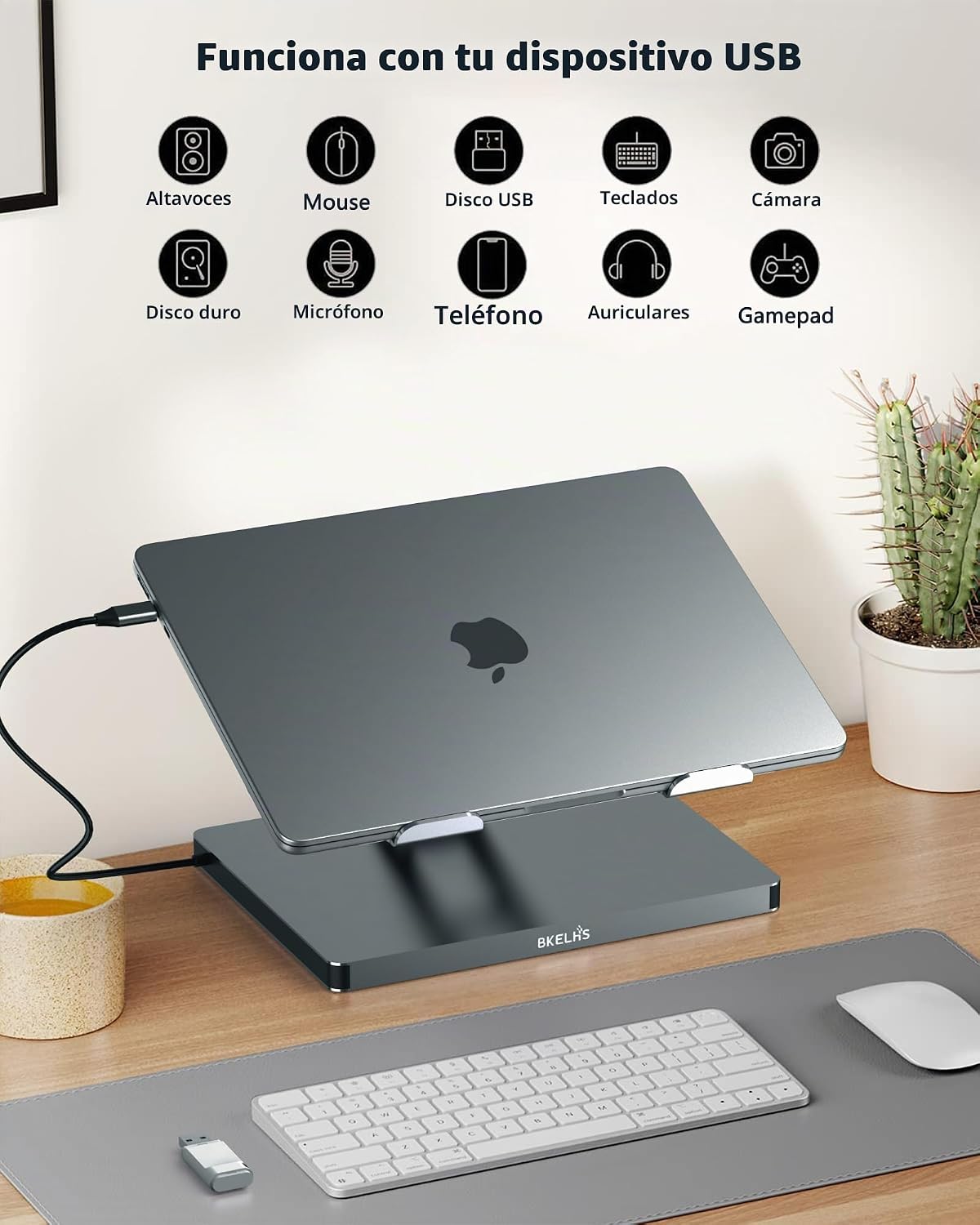 Soporte de concentrador USB C para MacBook Pro, adaptador 10 en 1 para MacBook Air Docking Station con 4K 60Hz HDMI, RJ45 Gigabit Ethernet, lector de tarjetas SD/TF, 4 USB 3.0 para iPad/Dell HP/Surface/Lenovo Laptop Dock