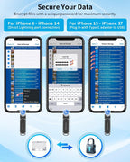 Memoria externa de 256 GB con certificación MFi para iPhone, Negro