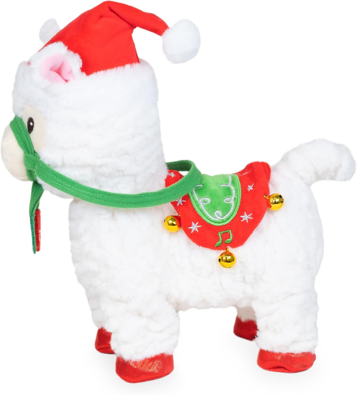 Cuddle Barn - Navidad Nico | Peluche Navideño Animado Caminante Musical Llama Reproduce 'Feliz Navidad', 10.5 pulgadas
