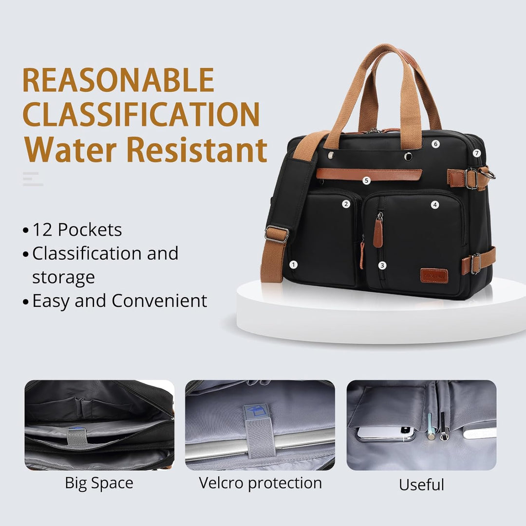 MOLNIA Bolsa de computadora portátil 3 en 1 para hombre, bolsas de...