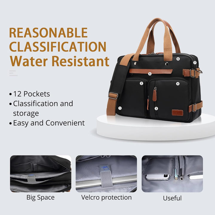 MOLNIA Bolsa de computadora portátil 3 en 1 para hombre, bolsas de...