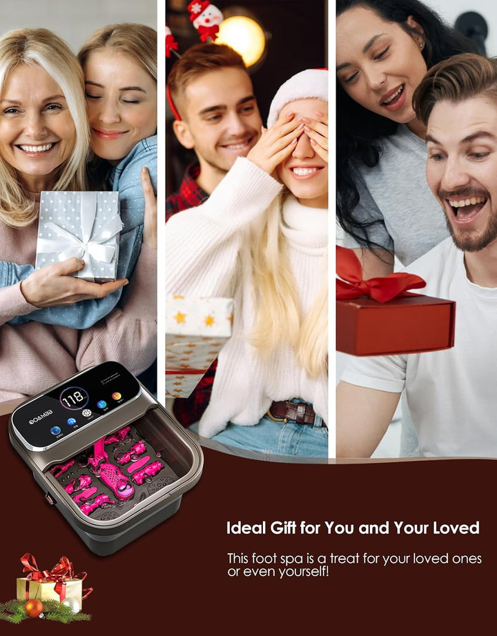 OOAMBB Spa de pies plegable con calor, burbujas, control de tempera...