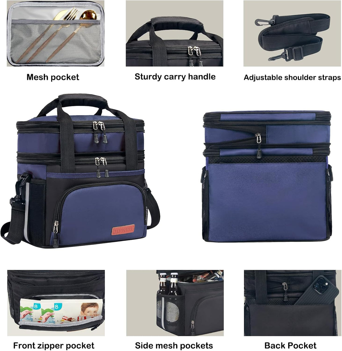 Lonchera táctica para hombres y mujeres, bolsa de almuerzo aislada