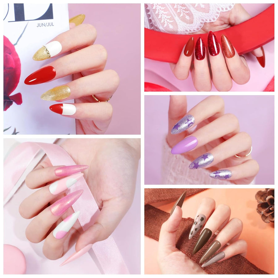 Coscelia Kit de 73 esmaltes de uñas de gel con luz UV, 60 botellas...