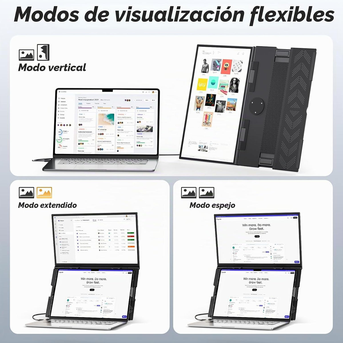 Ygretyrjh Extensor de pantalla para laptop de 15.6 pulgadas, monito...