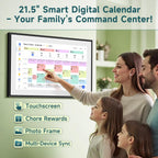 Calendario digital de 21.5" con recompensas de tareas, pantalla táctil y