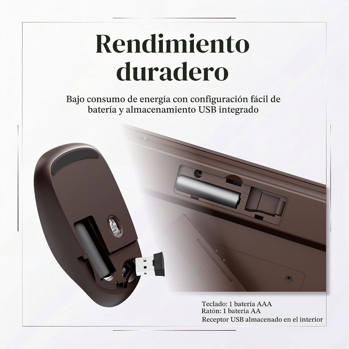 UBOTIE Combo de teclado y mouse inalámbricos, 110 teclas redondas r...
