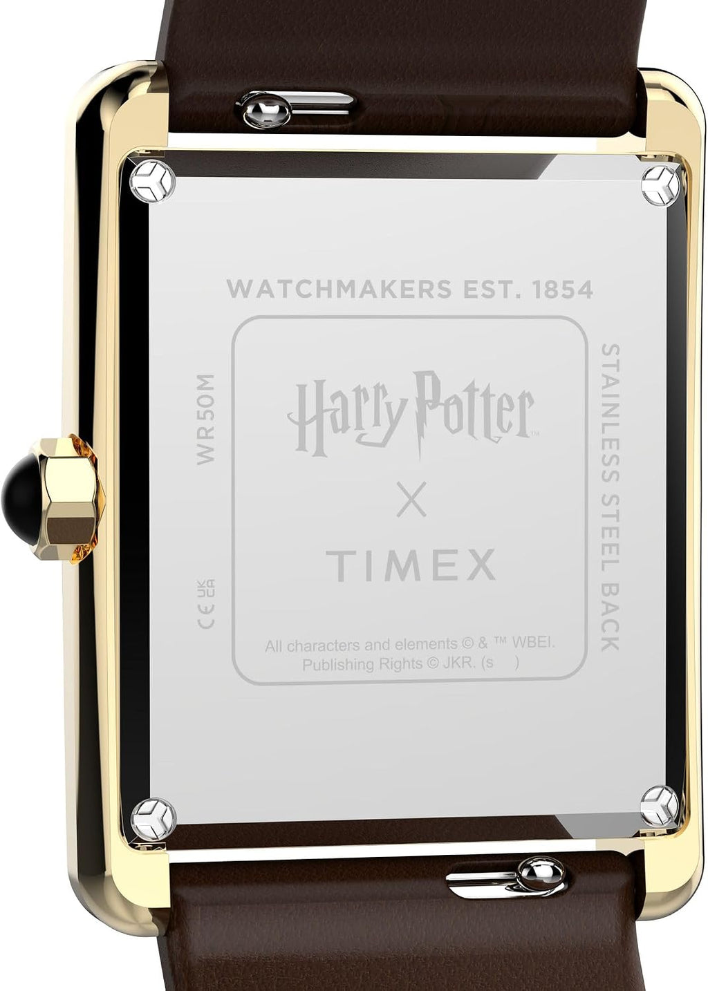 Timex Reloj para Mujer de Harry Potter x Hailey Hogwarts 24mm - Marrón Dos Piezas de Liberación Rápida Correa Champagne Dial Caja en Tono Oro