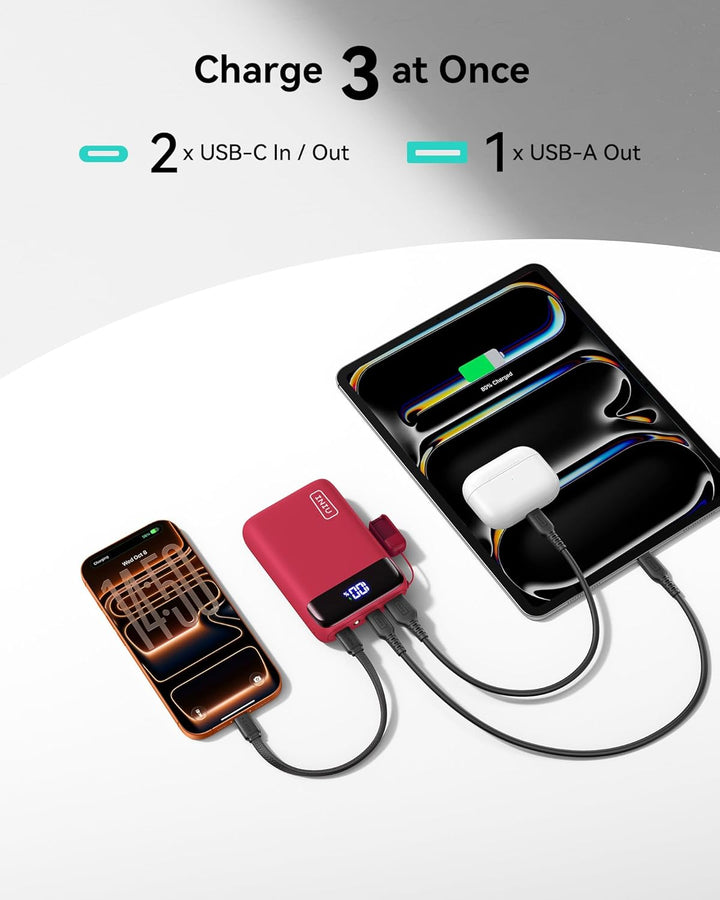 INIU Cargador portátil, 22.5 W, 20000 mAh, carga rápida, pequeño ba...