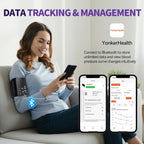 Monitor de presión arterial inalámbrico con Bluetooth para la parte superior del brazo, monitor de presión arterial recargable portátil ultraligero, compatible con la aplicación iOS/Android BP