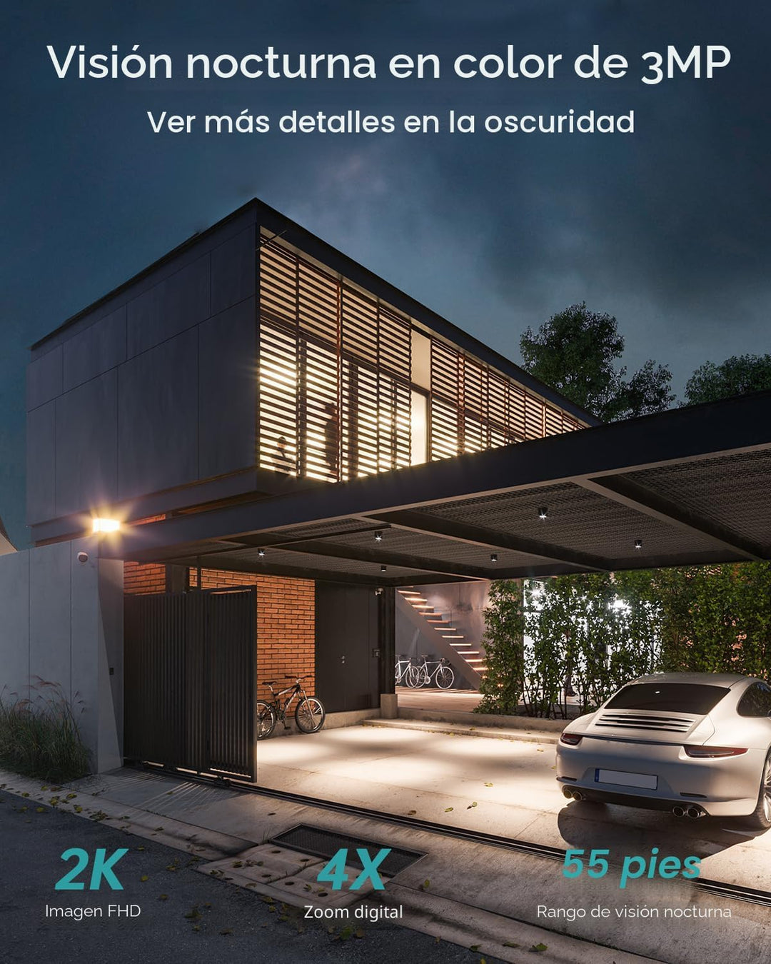 Cámaras de seguridad inalámbricas para exteriores ZUMIMALL, vista d...