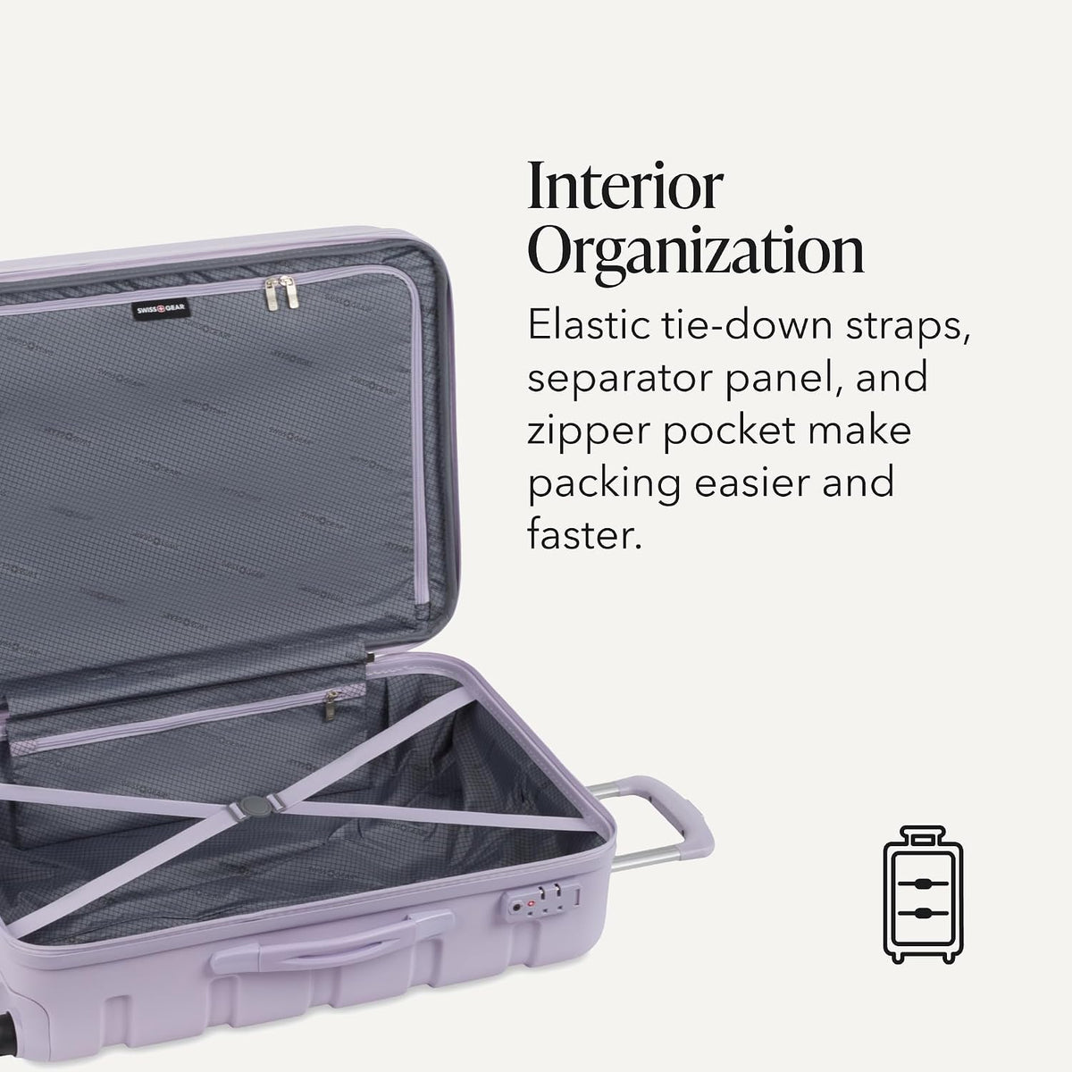 SwissGear 7366 Signature Hardside - Maleta expandible con ruedas giratorias, bloqueo TSA, neblina nocturna, a cuadros, mediano de 23 pulgadas